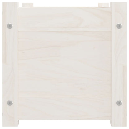 Fioriera da Giardino Bianca 60x31x31 cm Legno Massello di Pino