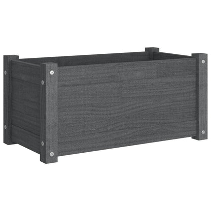 Fioriere da Giardino 2 pz Grigie 60x31x31cm in Massello di Pino