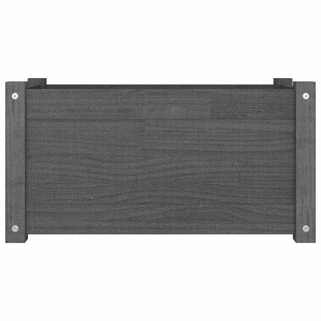 Fioriere da Giardino 2 pz Grigie 60x31x31cm in Massello di Pino