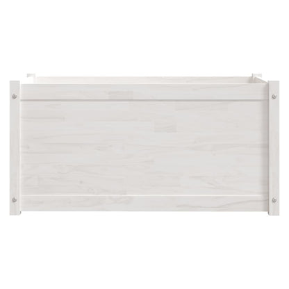 Fioriera da Giardino Bianca 100x50x50 cm Legno Massello di Pino