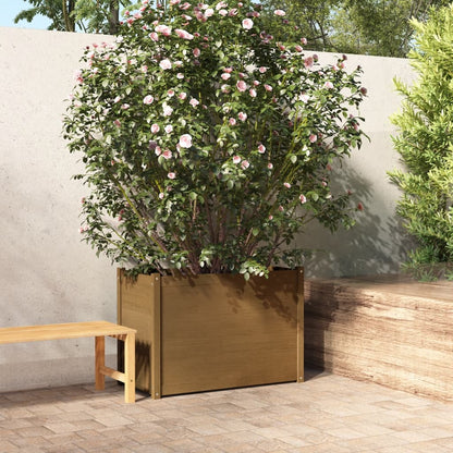 Fioriera Giardino Marrone Ambra 100x50x70cm Legno Massello Pino