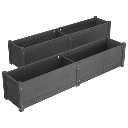 Letti Rialzati da Giardino 2 pz Grigi 150x31x31cm Legno di Pino
