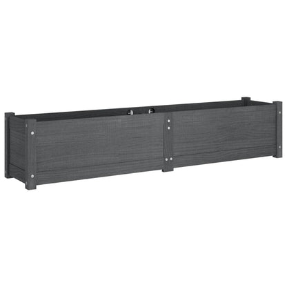 Letti Rialzati da Giardino 2 pz Grigi 150x31x31cm Legno di Pino