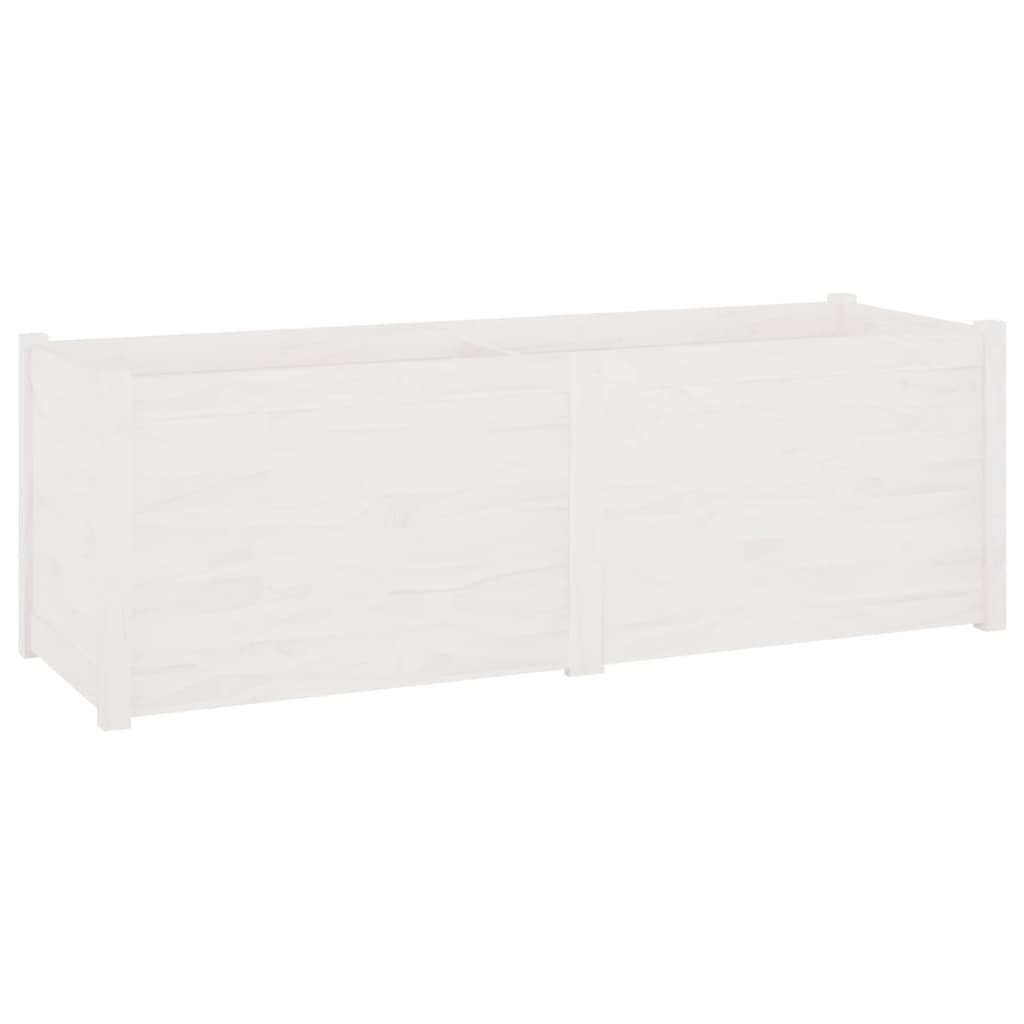 Fioriera da Giardino Bianca 150x50x50 cm Legno Massello di Pino