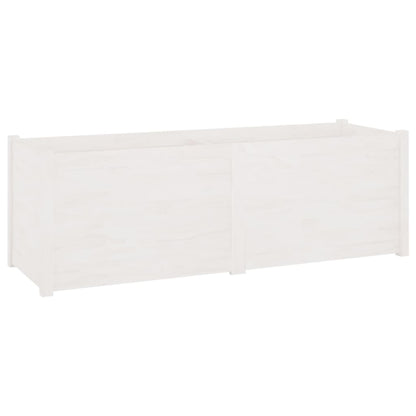 Fioriera da Giardino Bianca 150x50x50 cm Legno Massello di Pino