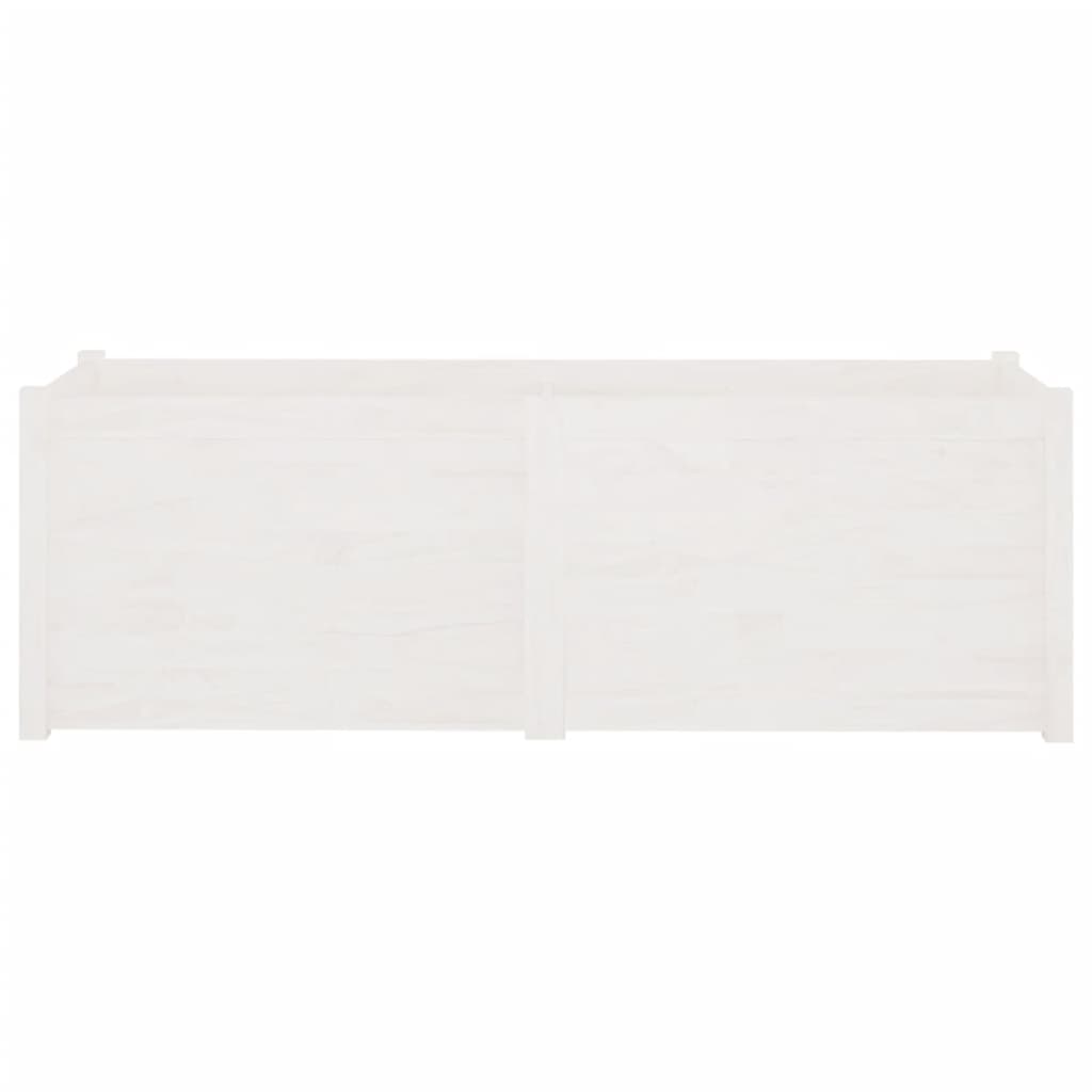 Fioriera da Giardino Bianca 150x50x50 cm Legno Massello di Pino