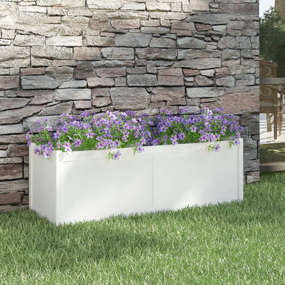 Fioriera da Giardino Bianca 150x50x50 cm Legno Massello di Pino