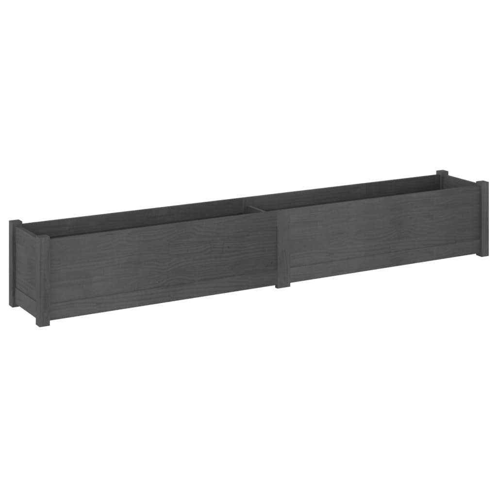 Fioriera da Giardino Grigia 200x31x31 cm Legno Massello di Pino