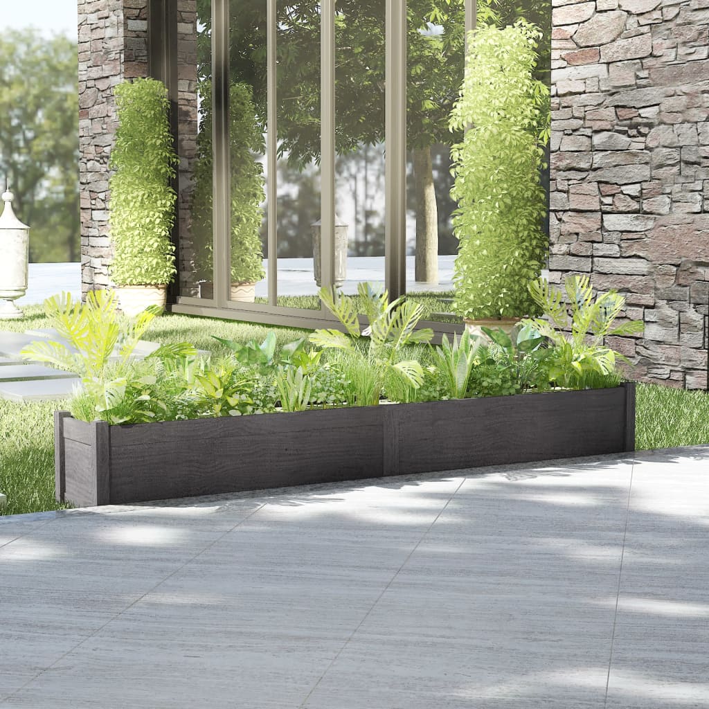 Fioriera da Giardino Grigia 200x31x31 cm Legno Massello di Pino