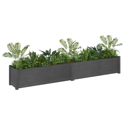 Fioriere da Giardino 2 pz Grigie 200x31x31 cm Massello di Pino