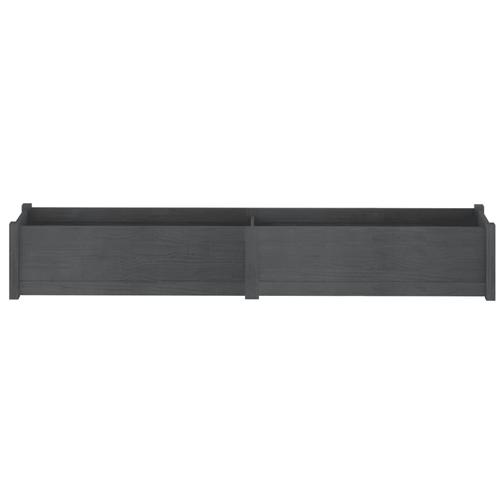 Fioriere da Giardino 2 pz Grigie 200x31x31 cm Massello di Pino