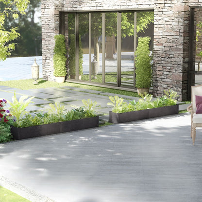 Fioriere da Giardino 2 pz Grigie 200x31x31 cm Massello di Pino