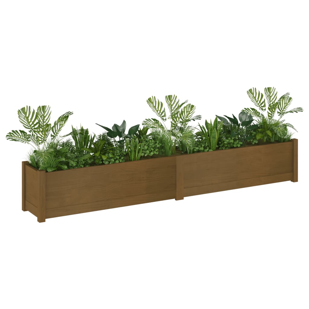 Fioriera da Giardino ambra 200x31x31 cm in Massello di Pino