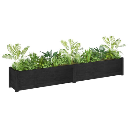 Fioriera da Giardino Nera 200x31x31 cm Legno Massello di Pino