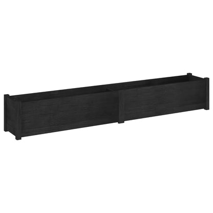 Fioriere da Giardino 2 pz Nere 200x31x31 cm in Legno di Pino