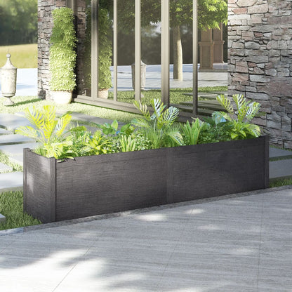 Fioriera da Giardino Grigia 200x50x50 cm in Legno di Pino