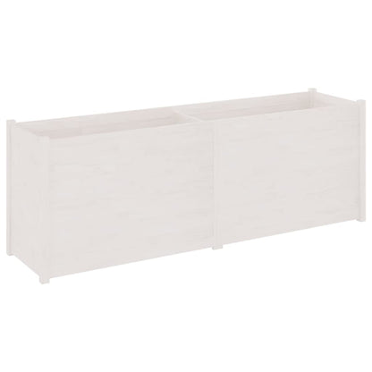 Fioriera da Giardino Bianca 200x50x70 cm in Legno di Pino