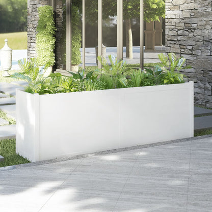 Fioriera da Giardino Bianca 200x50x70 cm in Legno di Pino