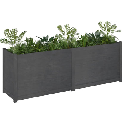 Fioriera da Giardino Grigia 200x50x70 cm in Legno di Pino