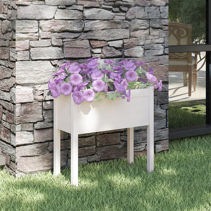 Fioriera da Giardino Bianca 70x31x70 cm Legno Massello di Pino