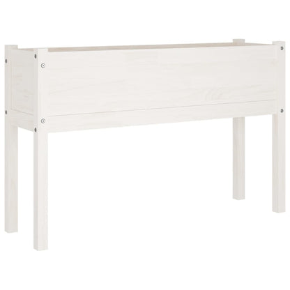 Fioriera da Giardino Bianca 110x31x70 cm Legno Massello di Pino