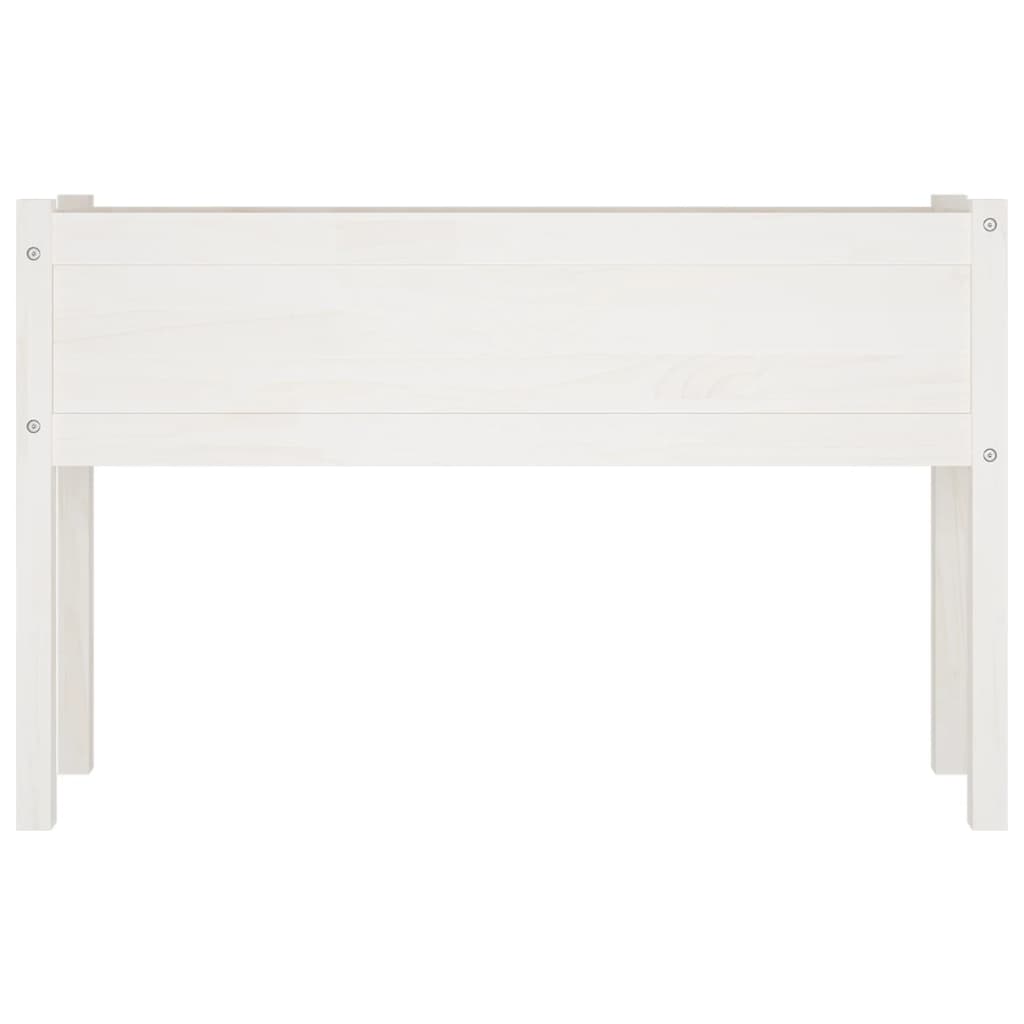 Fioriera da Giardino Bianca 110x31x70 cm Legno Massello di Pino
