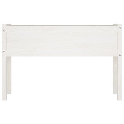 Fioriera da Giardino Bianca 110x31x70 cm Legno Massello di Pino