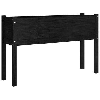 Fioriera da Giardino Nera 110x31x70 cm Legno Massello di Pino