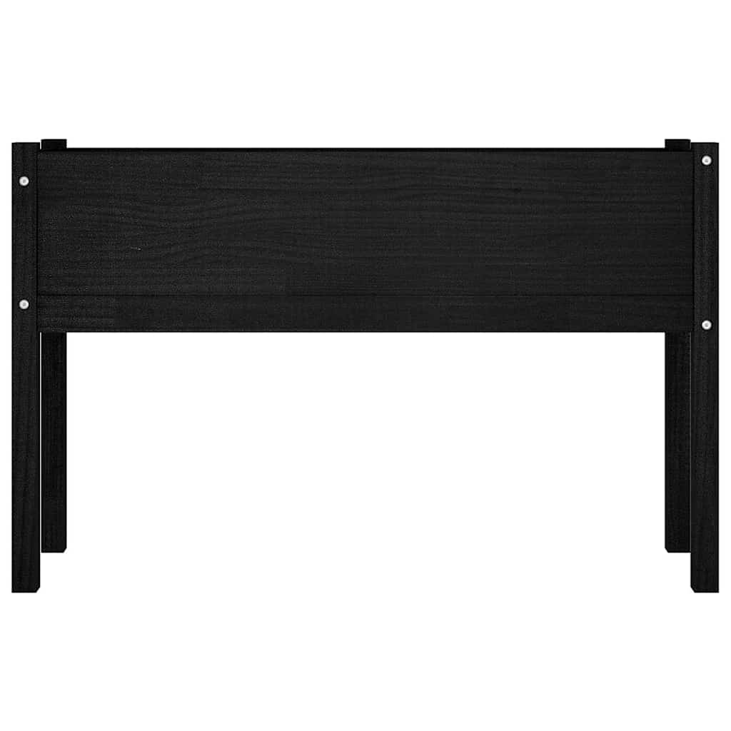 Fioriera da Giardino Nera 110x31x70 cm Legno Massello di Pino