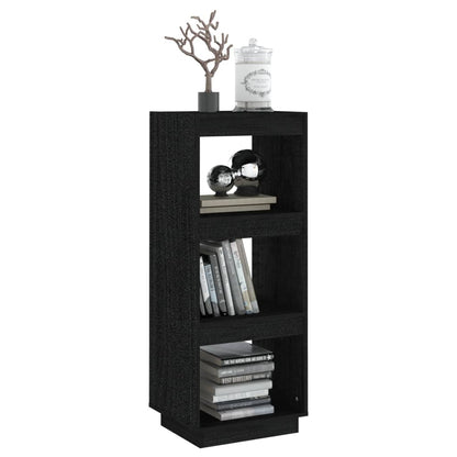Libreria/Divisorio Nero 40x35x103 cm in Legno Massello di Pino