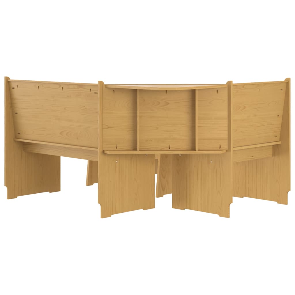 Set da Pranzo 3pz REINE Marrone ambra in Legno Massello di Pino