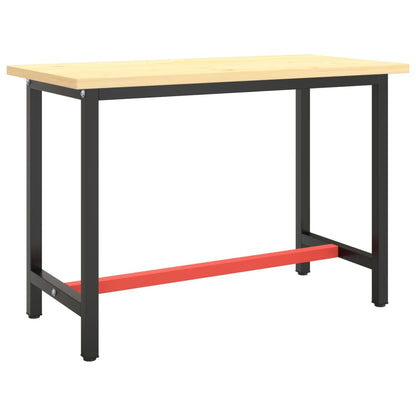 Telaio Banco da Lavoro Nero e Rosso Opaco 110x50x79 cm Metallo
