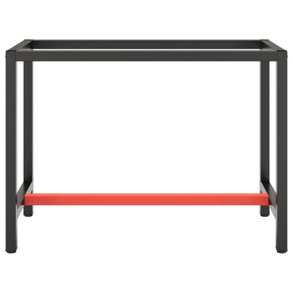 Telaio Banco da Lavoro Nero e Rosso Opaco 110x50x79 cm Metallo