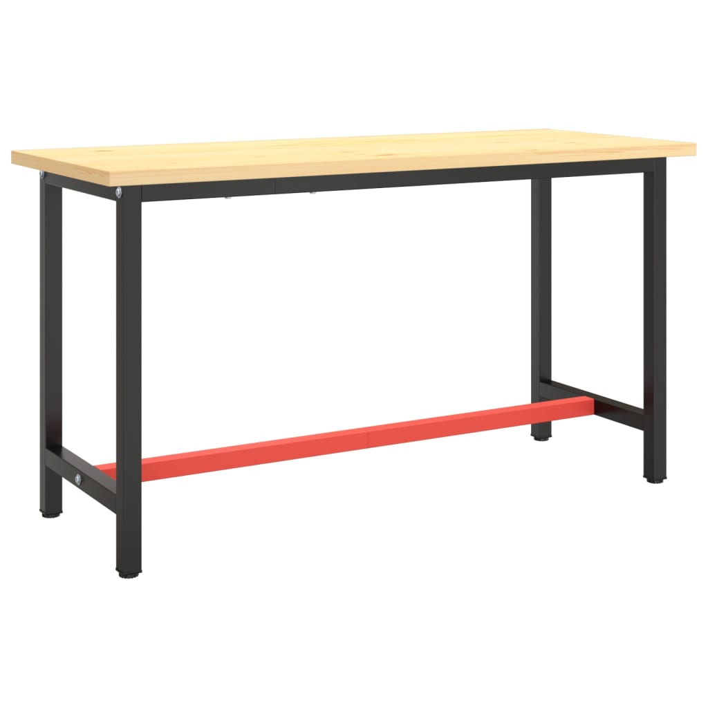 Telaio Banco da Lavoro Nero e Rosso Opaco 140x50x79 cm Metallo