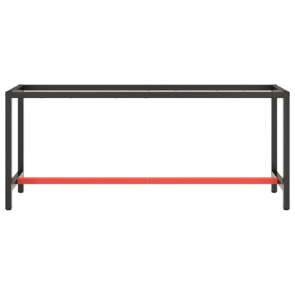 Telaio Banco da Lavoro Nero e Rosso Opaco 190x50x79 cm Metallo
