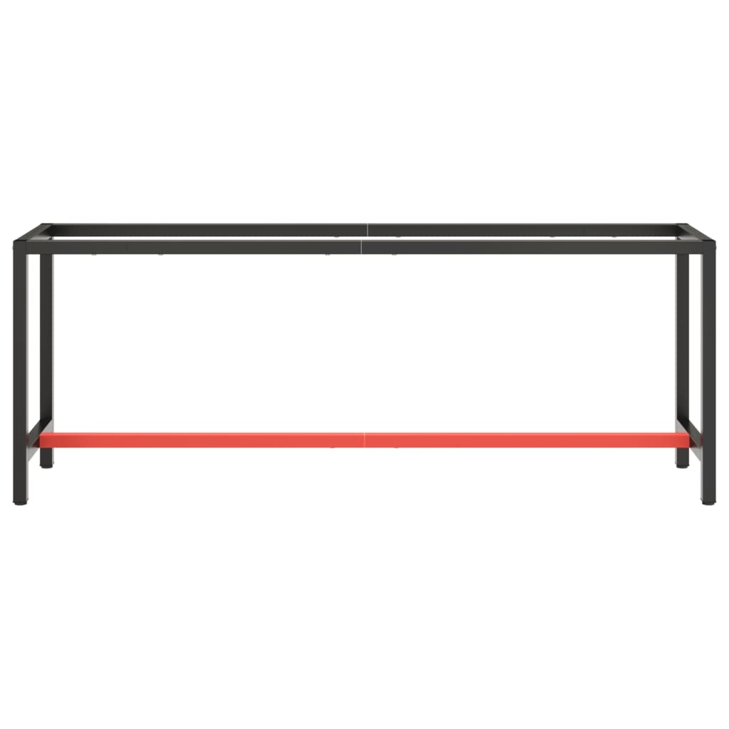 Telaio Banco da Lavoro Nero e Rosso Opaco 210x50x79 cm Metallo