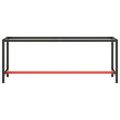 Telaio Banco da Lavoro Nero e Rosso Opaco 210x50x79 cm Metallo