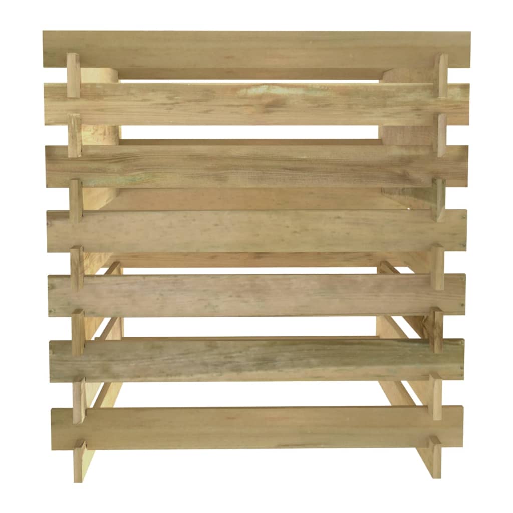 Compostiera da Giardino a Doghe 90x90x90cm in Pino Impregnato