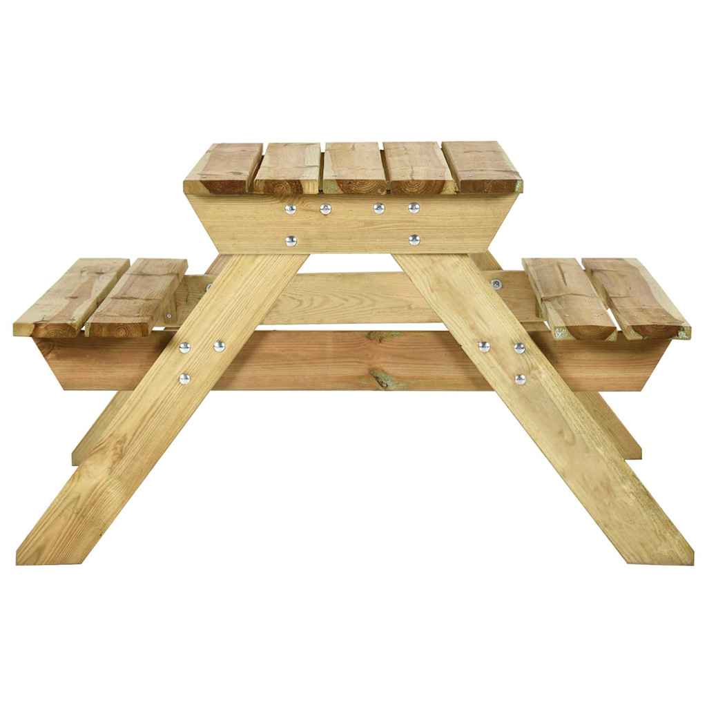 Tavolo da Picnic con Panche 110x123x73 cm in Pino Impregnato
