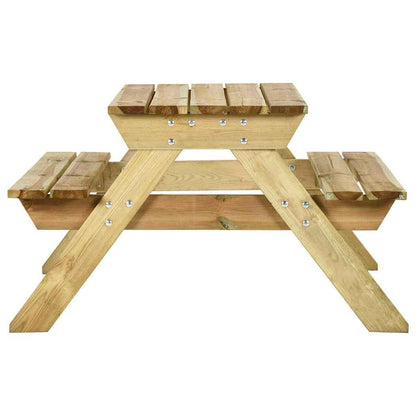 Tavolo da Picnic con Panche 110x123x73 cm in Pino Impregnato