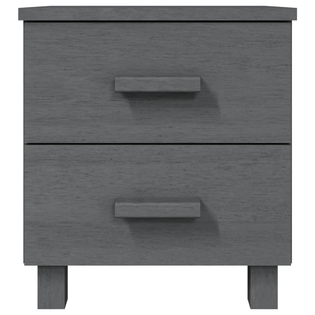 Comodino HAMAR Grigio Scuro 40x35x44,5 cm in Legno di Pino