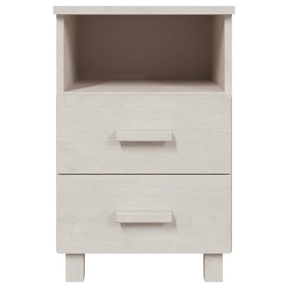 Comodino HAMAR Bianco 40x35x62 cm in Legno Massello di Pino