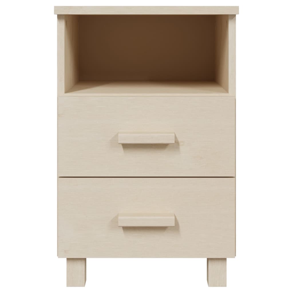 Comodini HAMAR 2 pz ambra 40x35x62 cm Legno Massello di Pino