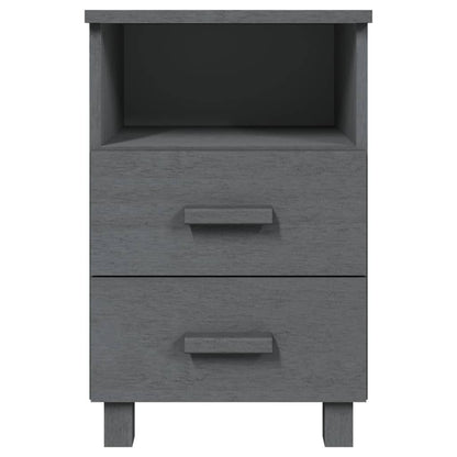 Comodini HAMAR 2 pz Grigio Scuro 40x35x62 cm in Legno di Pino
