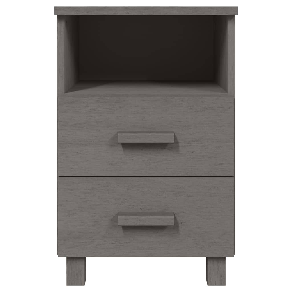 Comodini HAMAR 2 pz Grigio Chiaro 40x35x62 cm Legno di Pino