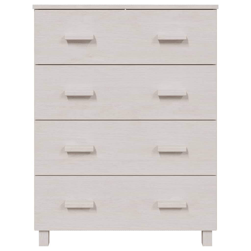 Credenza HAMAR Bianca 79x40x103,5 cm in Legno Massello di Pino