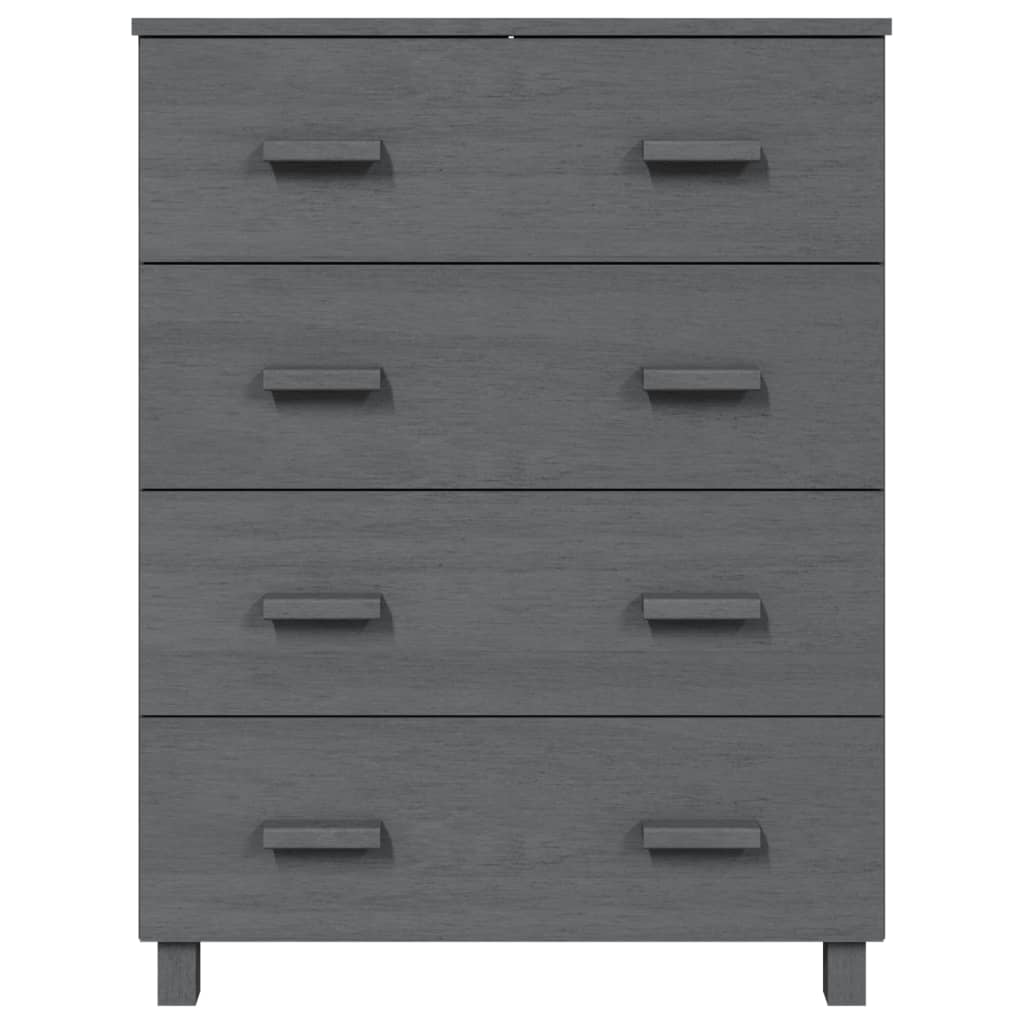 Credenza HAMAR Grigio Scuro 79x40x103,5 cm Legno Massello Pino