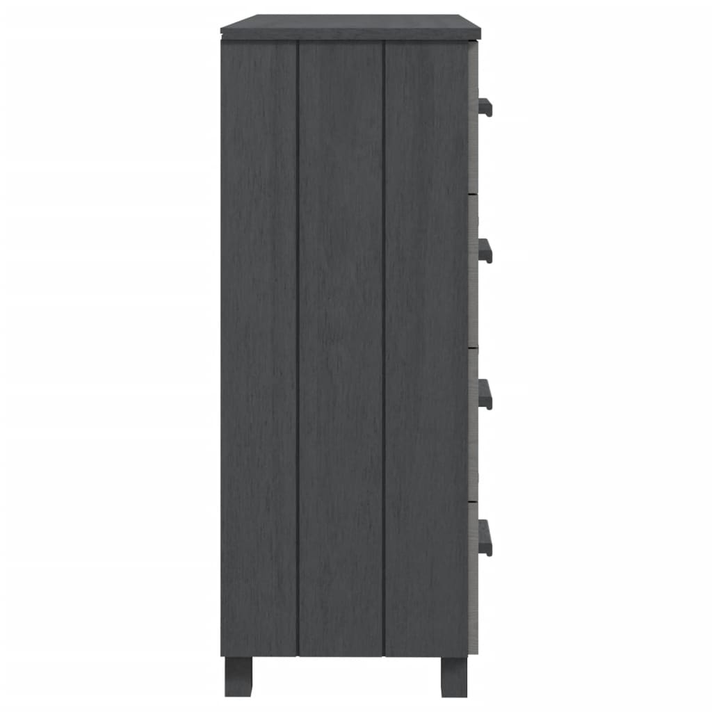 Credenza HAMAR Grigio Scuro 79x40x103,5 cm Legno Massello Pino