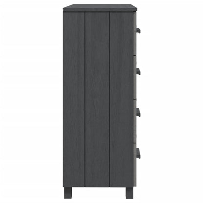 Credenza HAMAR Grigio Scuro 79x40x103,5 cm Legno Massello Pino