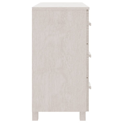 Credenza HAMAR Bianca 90x40x80 cm in Legno Massello di Pino